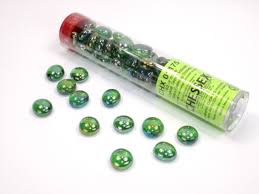 Chessex Crystal Green Glass Stones 40CT | Rock City Comics