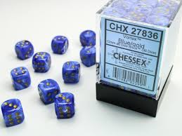 Chessex 36D6 Blue/ Gold | Rock City Comics
