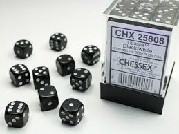 Chessex 36D6 Opaque Black/ White | Rock City Comics