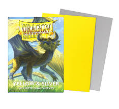 Dragon Shield Matte Dual Sleeves Yellow & Silver 100 Count Sleeves | Rock City Comics