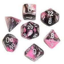 Mini Chessex 7-Die Set: Gemini-Pink/ White | Rock City Comics