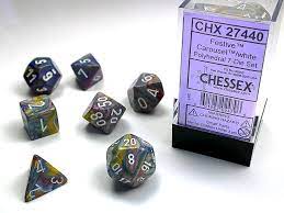 Mini Chessex 7-Die Set: Festive-Carousel/ White | Rock City Comics