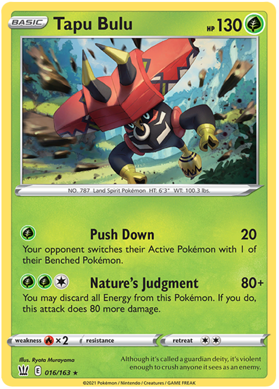 Tapu Bulu (016/163) (Theme Deck Exclusive) [Sword & Shield: Battle Styles] | Rock City Comics