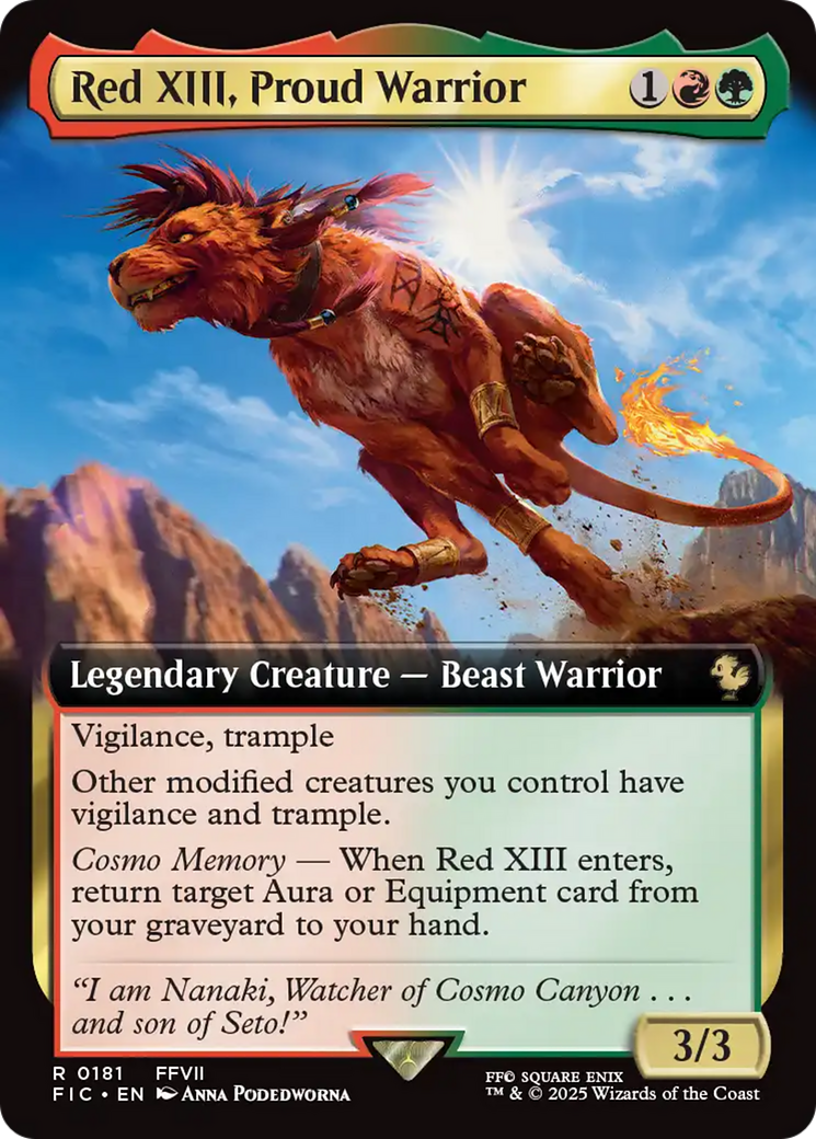 Red XIII, Proud Warrior (Extended Art) [FINAL FANTASY Commander] | Rock City Comics