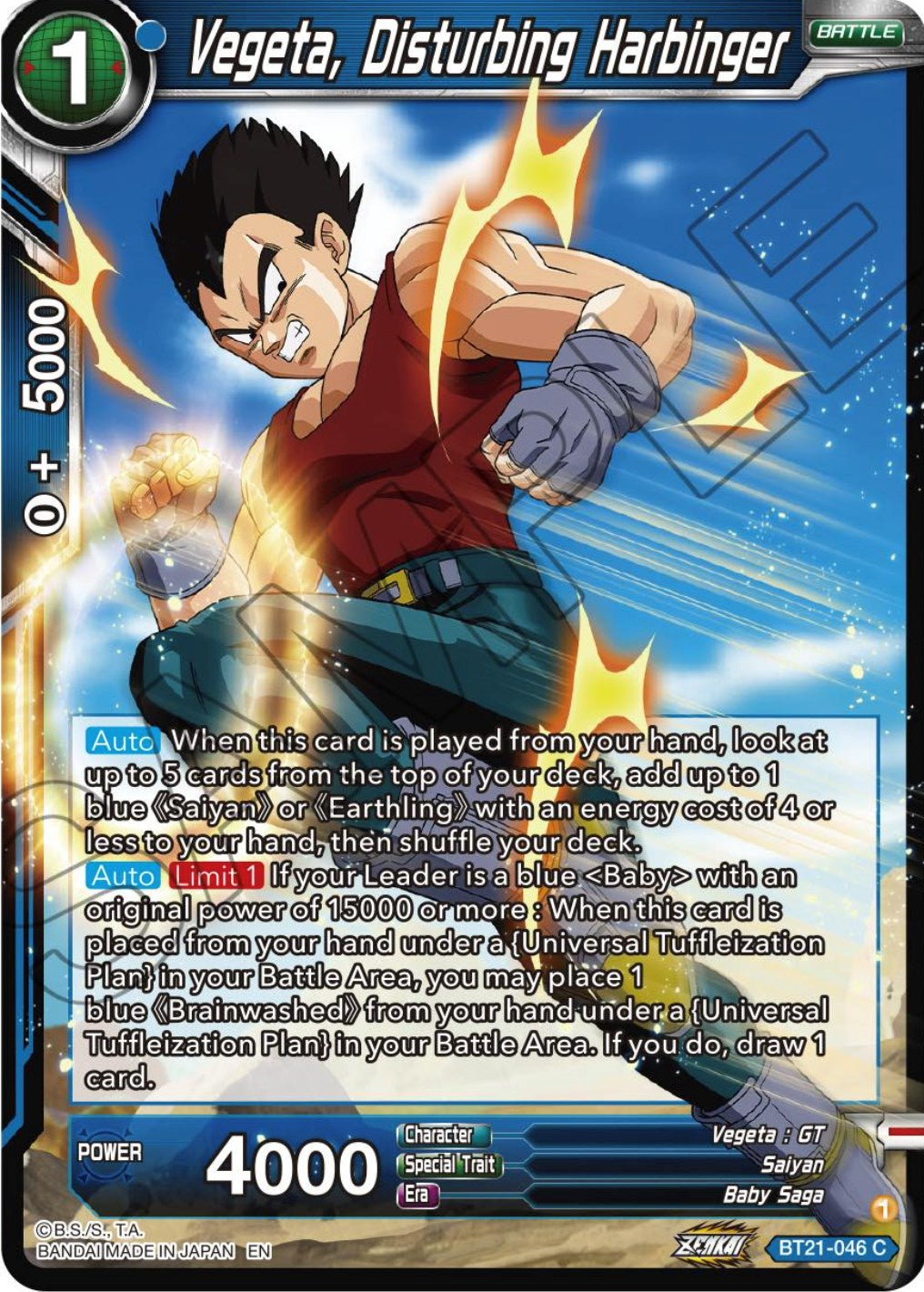 Vegeta, Disturbing Harbinger (BT21-046) [Wild Resurgence] | Rock City Comics