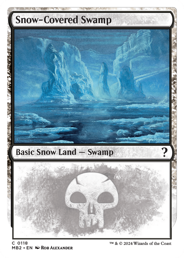 Snow-Covered Swamp (White Border) [Mystery Booster 2] | Rock City Comics