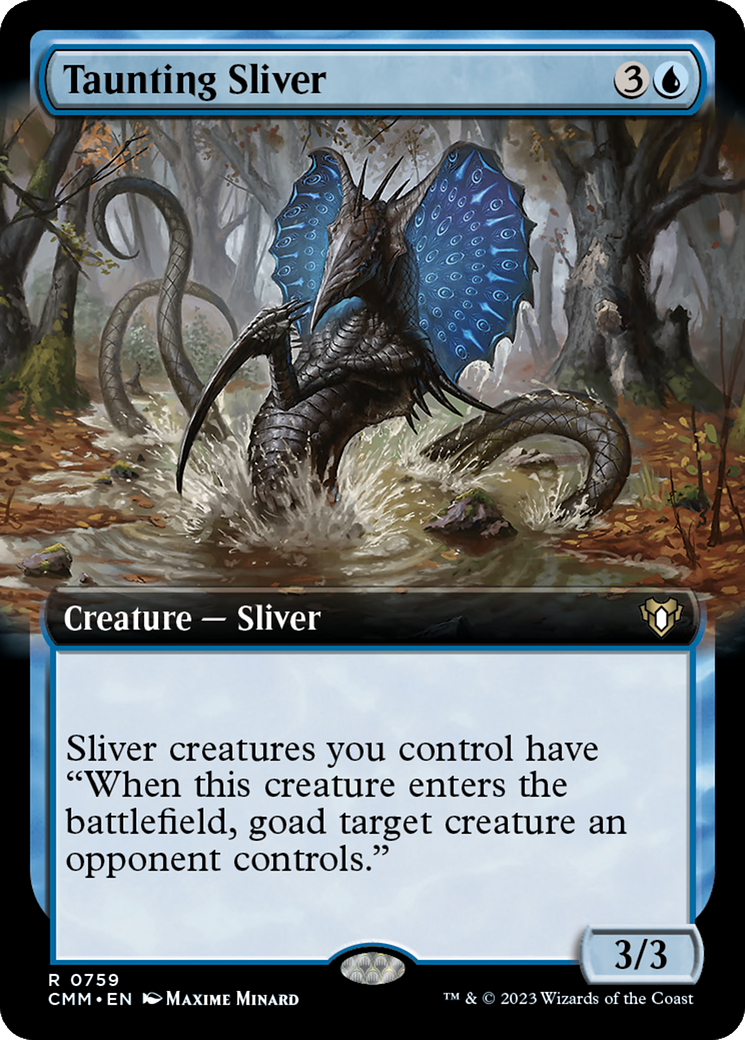 Taunting Sliver (Extended Art) [Commander Masters] | Rock City Comics