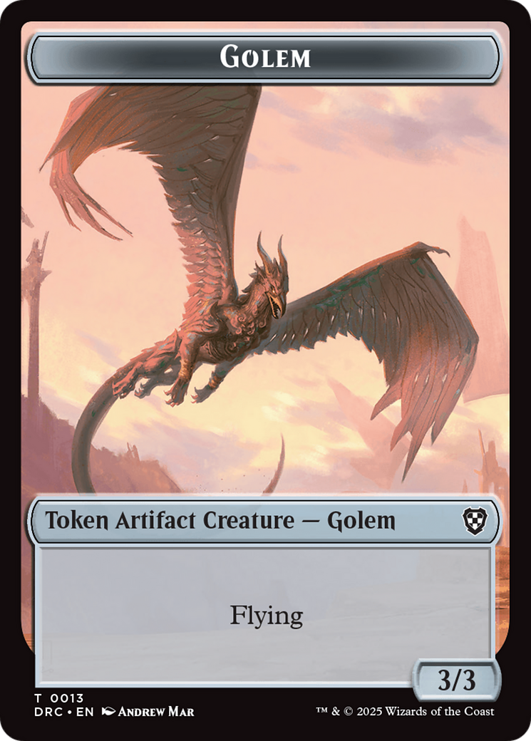 Golem (0013) // Nalaar Aetherjet Double-Sided Token [Aetherdrift Commander Tokens] | Rock City Comics
