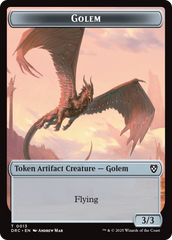 Golem (0013) // Nalaar Aetherjet Double-Sided Token [Aetherdrift Commander Tokens] | Rock City Comics