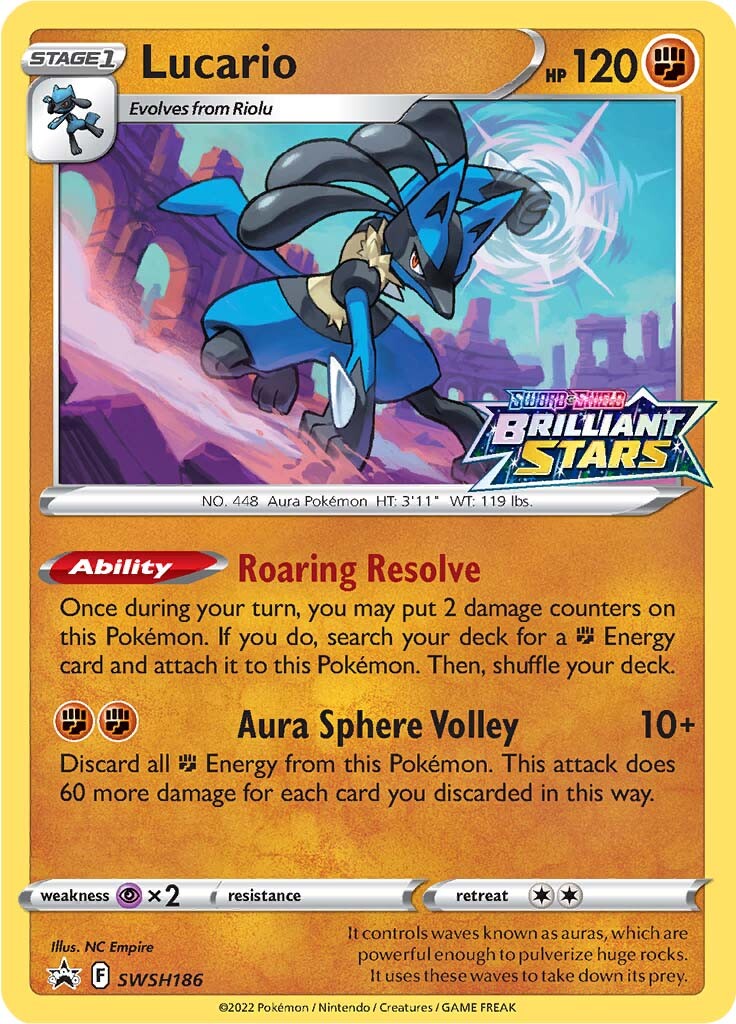 Lucario (SWSH186) (Prerelease Promo) [Sword & Shield: Black Star Promos] | Rock City Comics