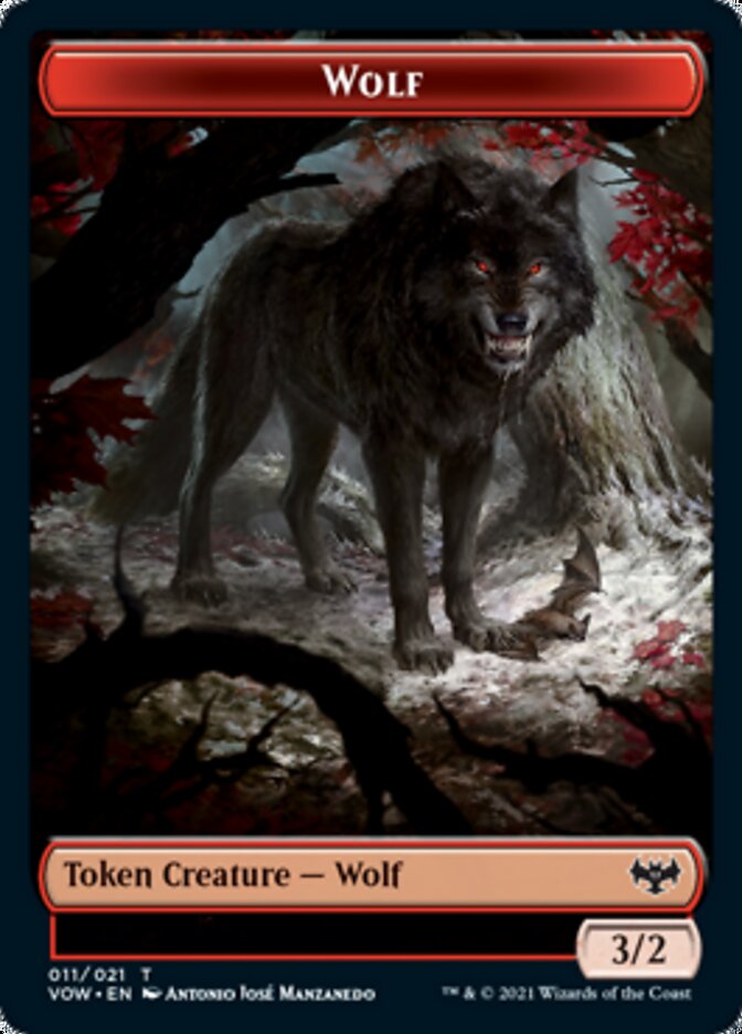 Wolf (011) // Boar Double-Sided Token [Innistrad: Crimson Vow Tokens] | Rock City Comics