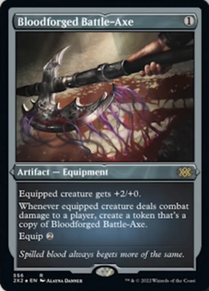 Bloodforged Battle-Axe (Foil Etched) [Double Masters 2022] | Rock City Comics