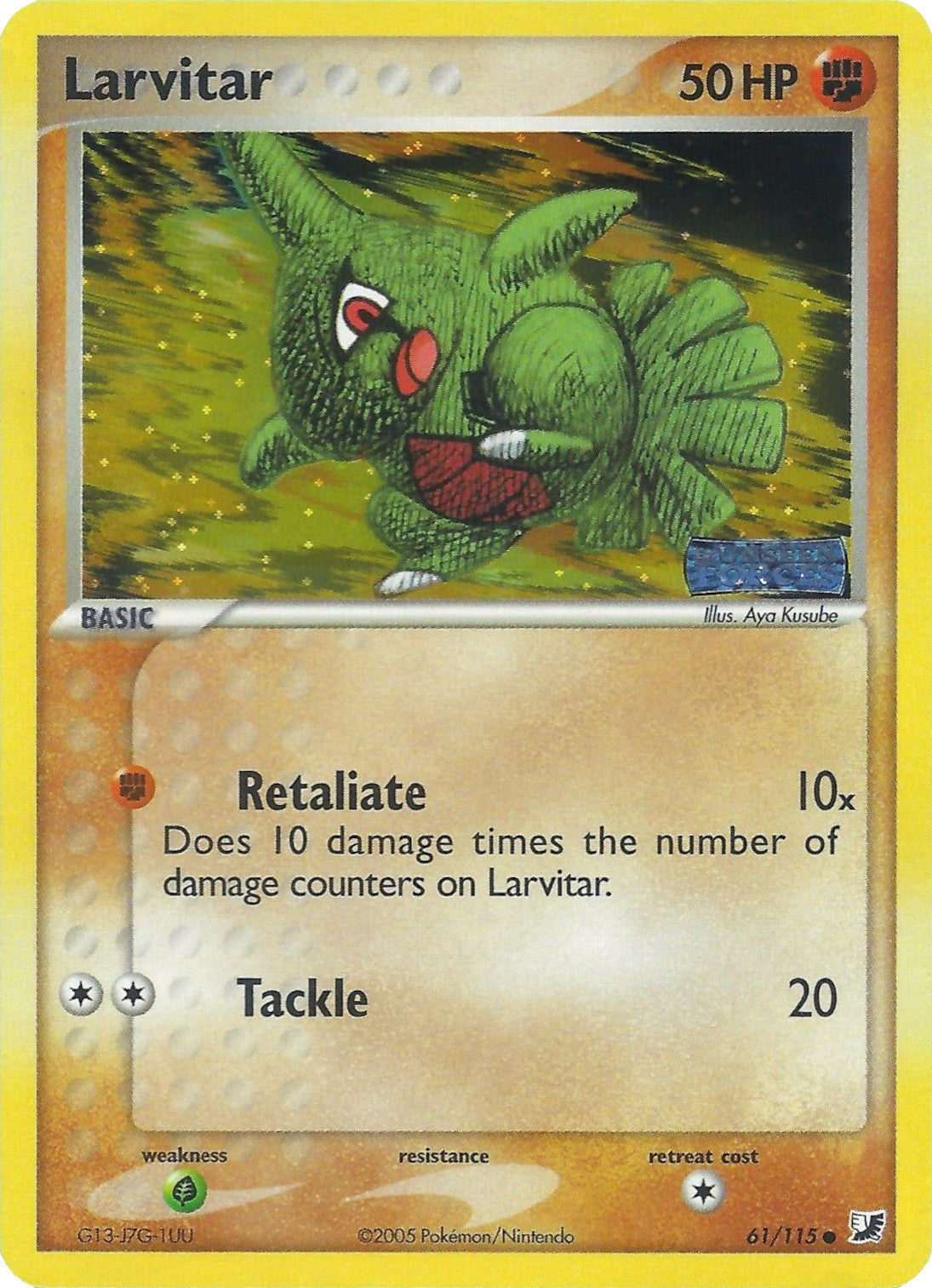 Larvitar (61/115) (Stamped) [EX: Unseen Forces] | Rock City Comics