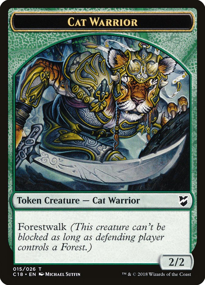 Cat Warrior Token [Commander 2018 Tokens] | Rock City Comics