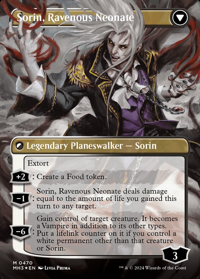 Sorin of House Markov // Sorin, Ravenous Neonate (Borderless) (Textured Foil) [Modern Horizons 3] | Rock City Comics