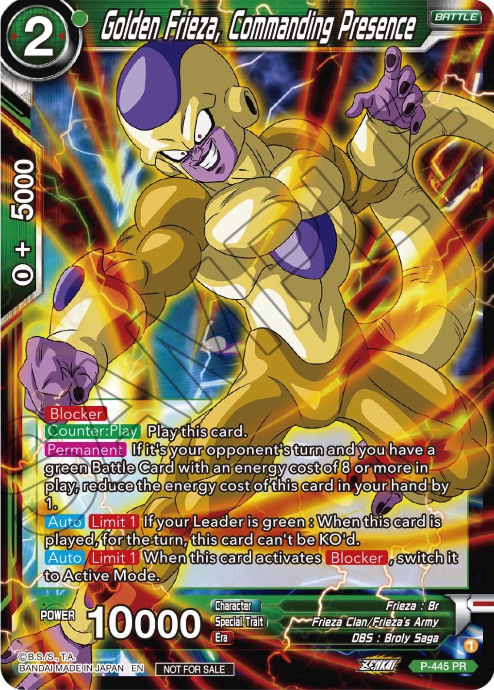 Golden Frieza, Commanding Presence (Zenkai Series Tournament Pack Vol.2) (P-445) [Tournament Promotion Cards] | Rock City Comics