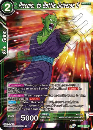 Piccolo, to Battle Universe 6 (BT16-054) [Realm of the Gods] | Rock City Comics