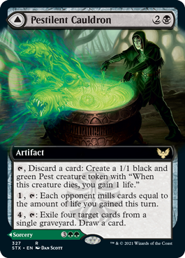 Pestilent Cauldron // Restorative Burst (Extended Art) [Strixhaven: School of Mages] | Rock City Comics