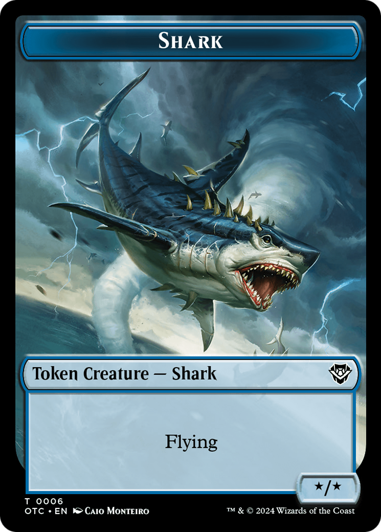 Ape // Shark Double-Sided Token [Outlaws of Thunder Junction Commander Tokens] | Rock City Comics