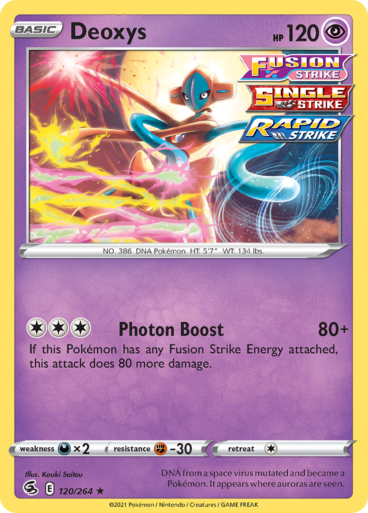 Deoxys (120/264) (Theme Deck Exclusive) [Sword & Shield: Fusion Strike] | Rock City Comics