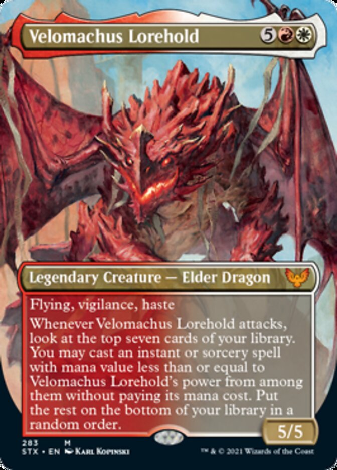 Velomachus Lorehold (Borderless Alternate Art) [Strixhaven: School of Mages] | Rock City Comics