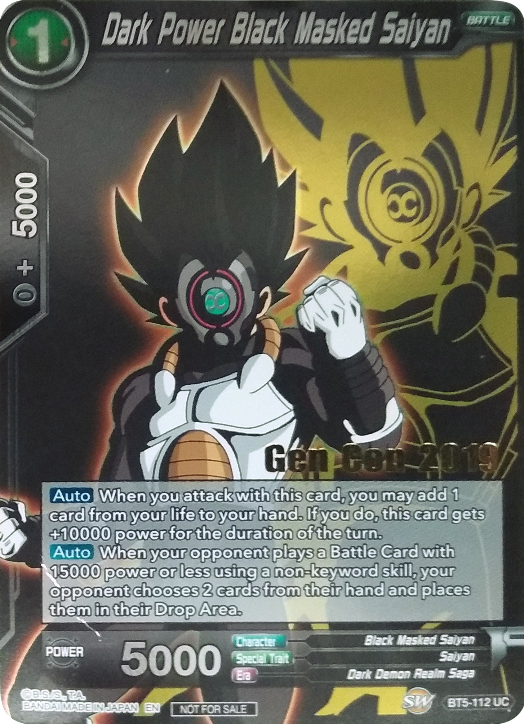 Dark Power Black Masked Saiyan (Gen Con 2019) (BT5-112) [Promotion Cards] | Rock City Comics