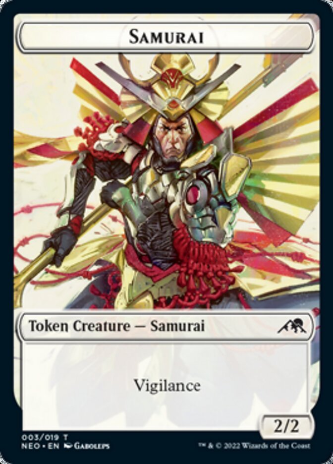 Samurai // Spirit (011) Double-Sided Token [Kamigawa: Neon Dynasty Tokens] | Rock City Comics