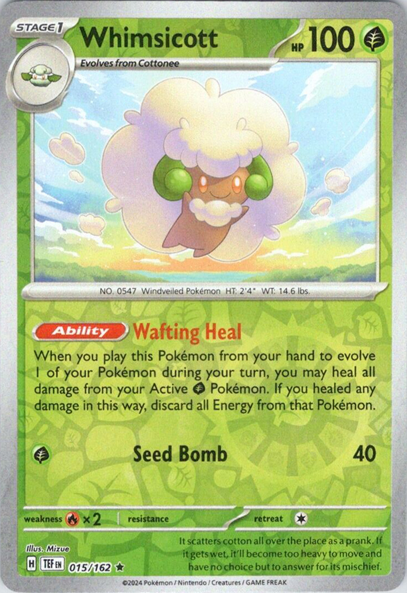 Whimsicott (015/162) [Scarlet & Violet: Temporal Forces] | Rock City Comics