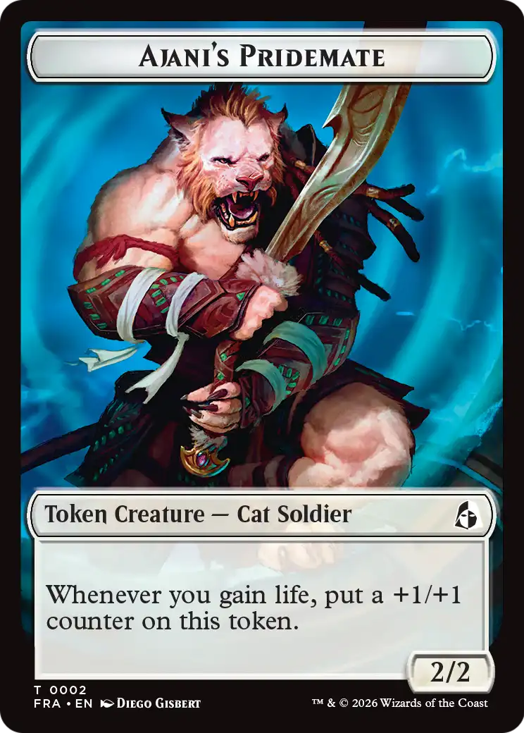 Ajani's Pridemate // Mowu Double-Sided Token [Reality Fracture Tokens] | Rock City Comics