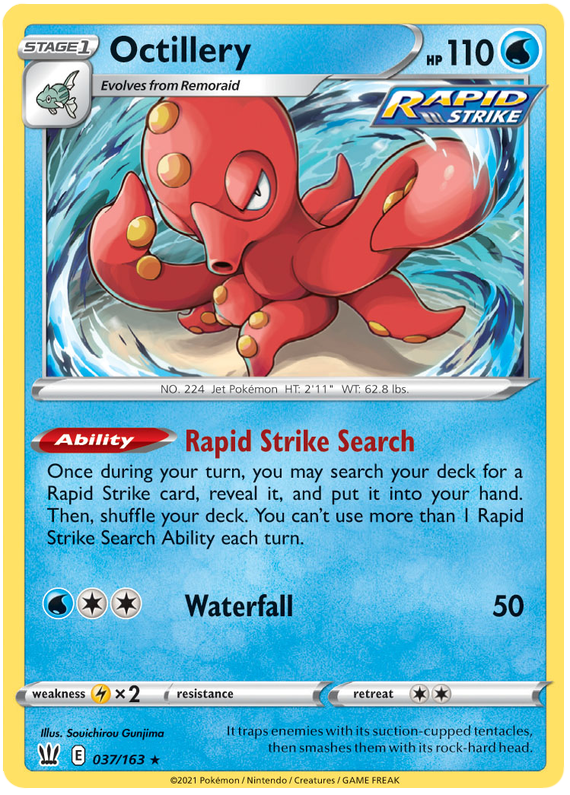 Octillery (037/163) (Theme Deck Exclusive) [Sword & Shield: Battle Styles] | Rock City Comics