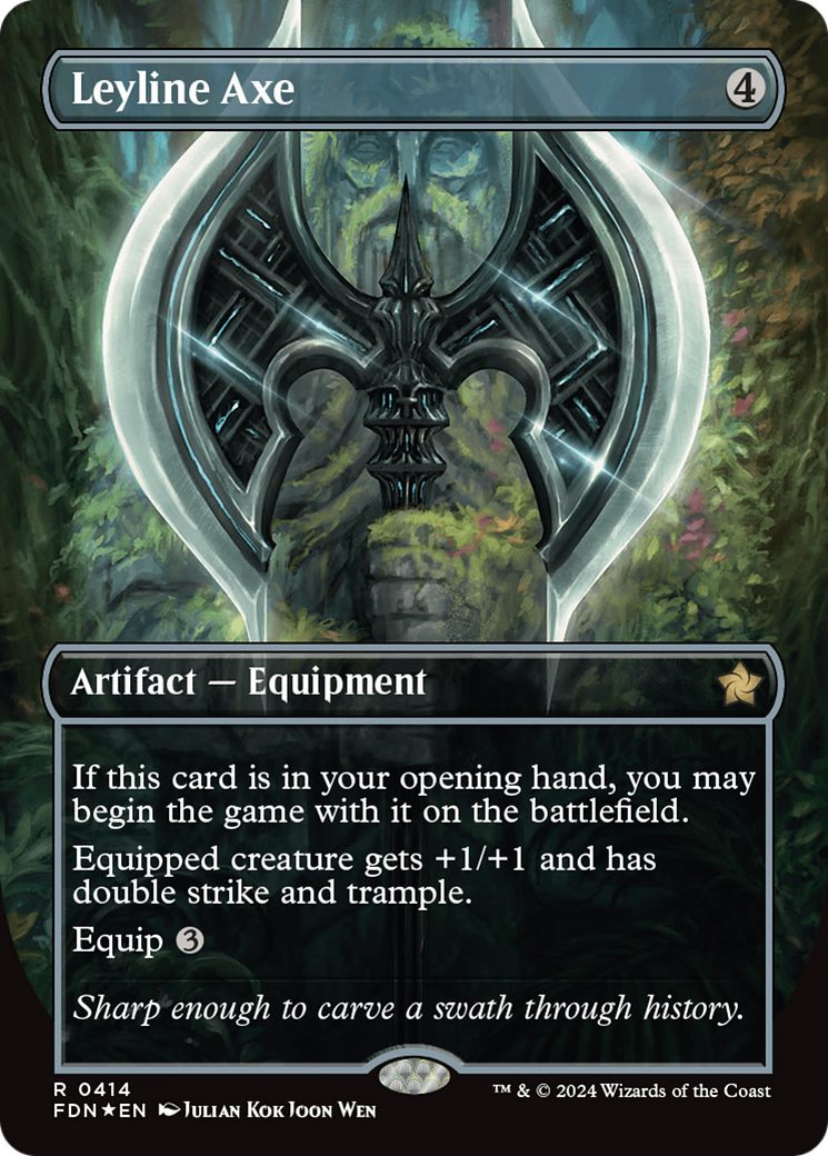 Leyline Axe (Borderless) (Mana Foil) [Foundations] | Rock City Comics