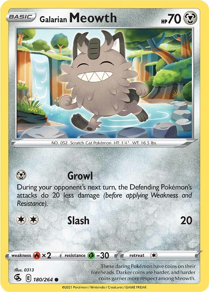 Galarian Meowth (180/264) [Sword & Shield: Fusion Strike] | Rock City Comics