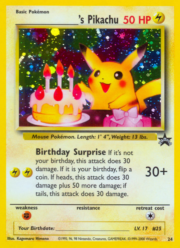 _____'s Pikachu (24) (Birthday Pikachu) [Wizards of the Coast: Black Star Promos] | Rock City Comics