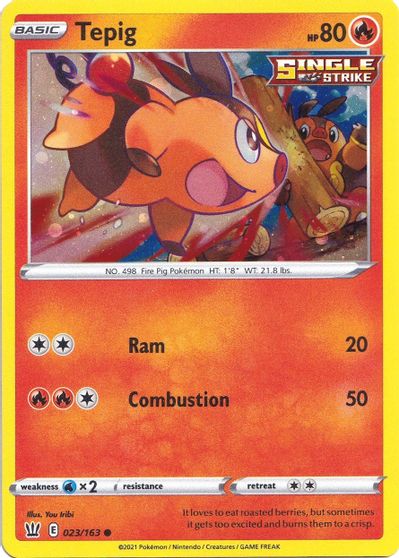 Tepig (023/163) (Cosmos Holo) [Sword & Shield: Battle Styles] | Rock City Comics