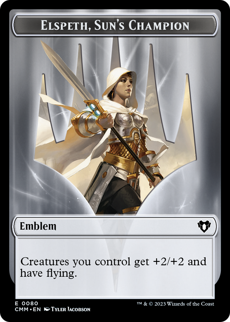 Elspeth, Sun's Champion Emblem // Copy (55) Double-Sided Token [Commander Masters Tokens] | Rock City Comics