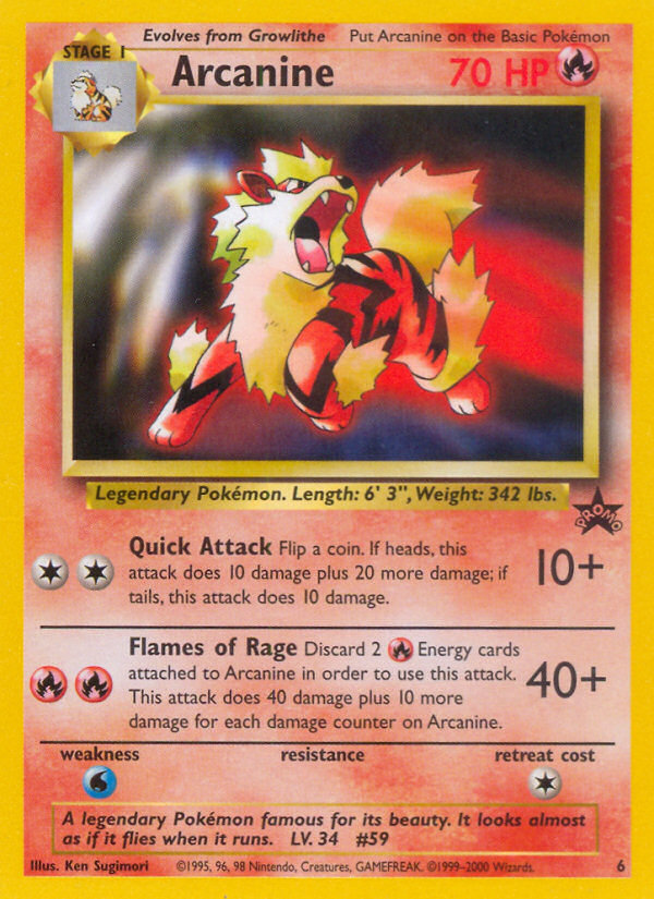 Arcanine (6) [Wizards of the Coast: Black Star Promos] | Rock City Comics