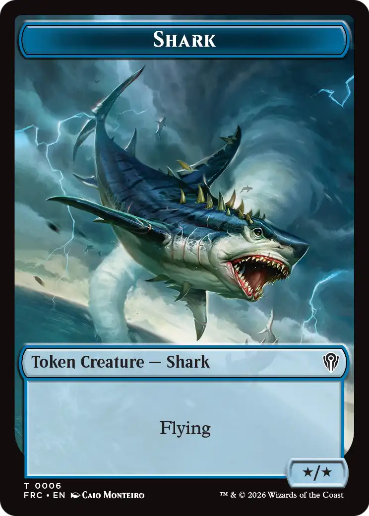Warrior // Shark Double-Sided Token [Reality Fracture Commander Tokens] | Rock City Comics