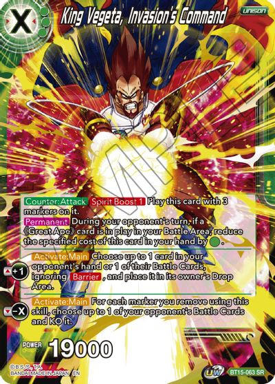 King Vegeta, Invasion's Command (BT15-063) [Saiyan Showdown] | Rock City Comics