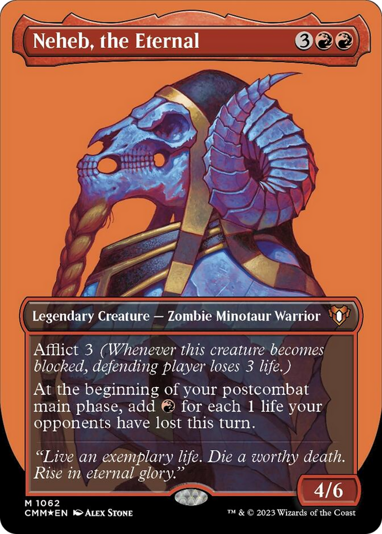 Neheb, the Eternal (Borderless Textured Foil Frame Break) [Commander Masters] | Rock City Comics