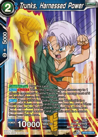 Trunks, Harnessed Power (BT16-033) [Realm of the Gods] | Rock City Comics