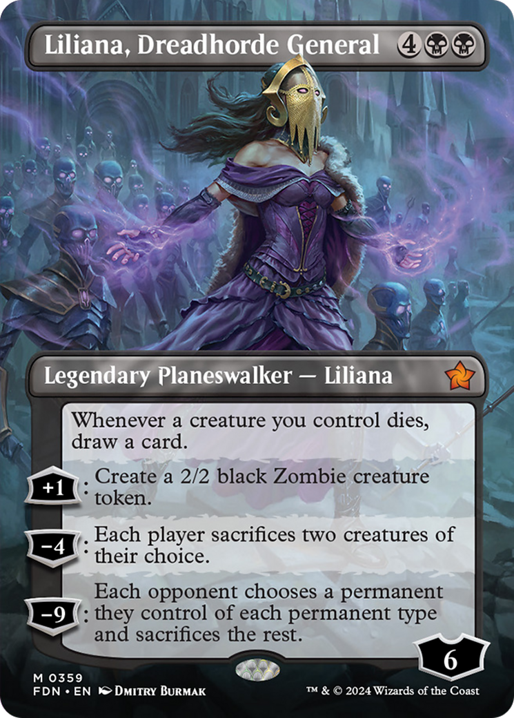 Liliana, Dreadhorde General (Borderless) [Foundations] | Rock City Comics