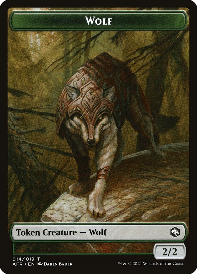 Wolf // Zombie Double-Sided Token [Dungeons & Dragons: Adventures in the Forgotten Realms Tokens] | Rock City Comics