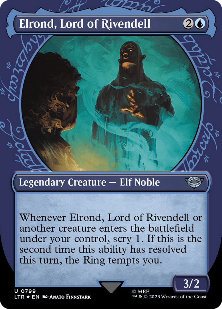 Elrond, Lord of Rivendell (Showcase) (Surge Foil) [The Lord of the Rings: Tales of Middle-Earth] | Rock City Comics