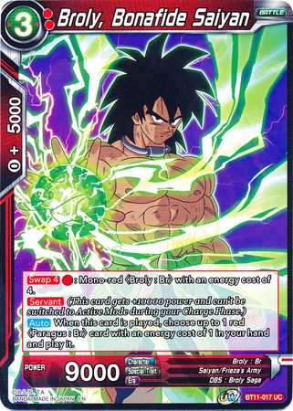 Broly, Bonafide Saiyan (BT11-017) [Vermilion Bloodline] | Rock City Comics