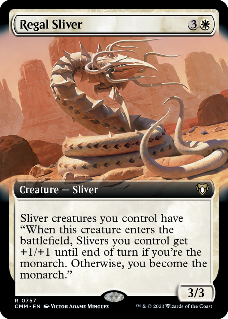 Regal Sliver (Extended Art) [Commander Masters] | Rock City Comics