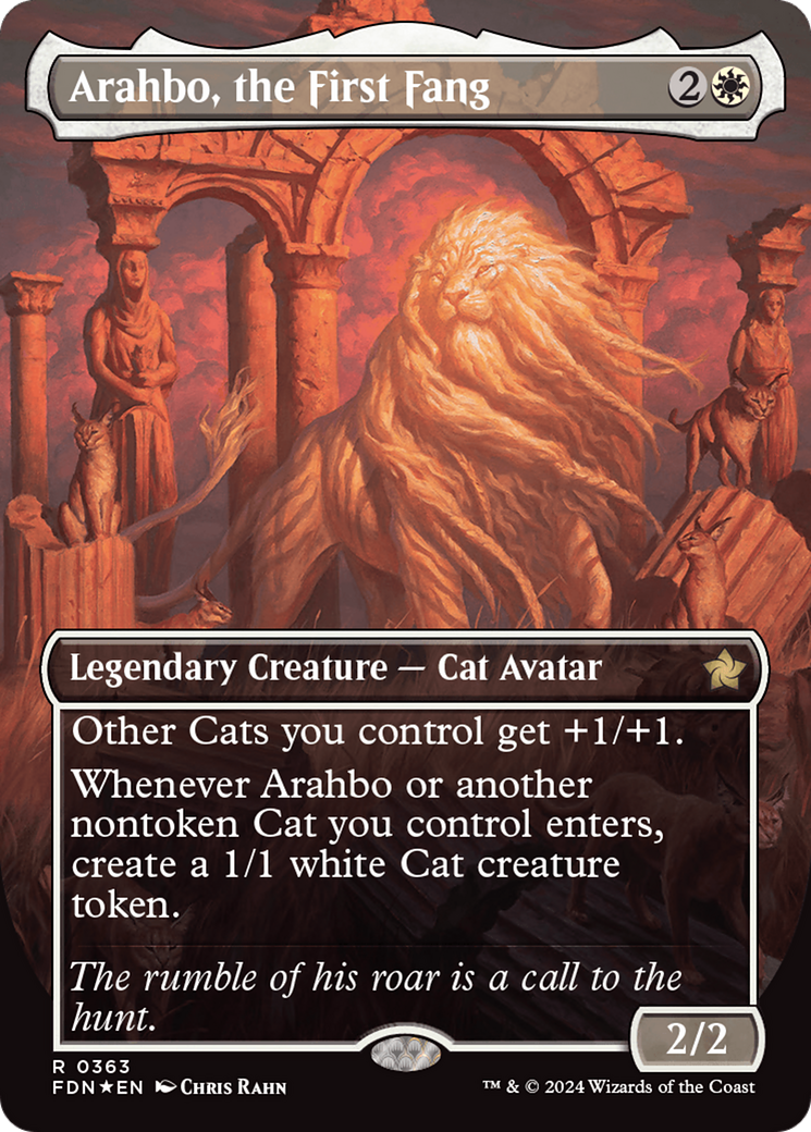 Arahbo, the First Fang (Borderless) (Mana Foil) [Foundations] | Rock City Comics