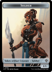 Elemental (0014) // Soldier (0026) Double-Sided Token [Outlaws of Thunder Junction Commander Tokens] | Rock City Comics