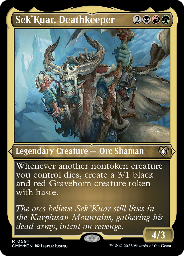 Sek'Kuar, Deathkeeper (Foil Etched) [Commander Masters] | Rock City Comics