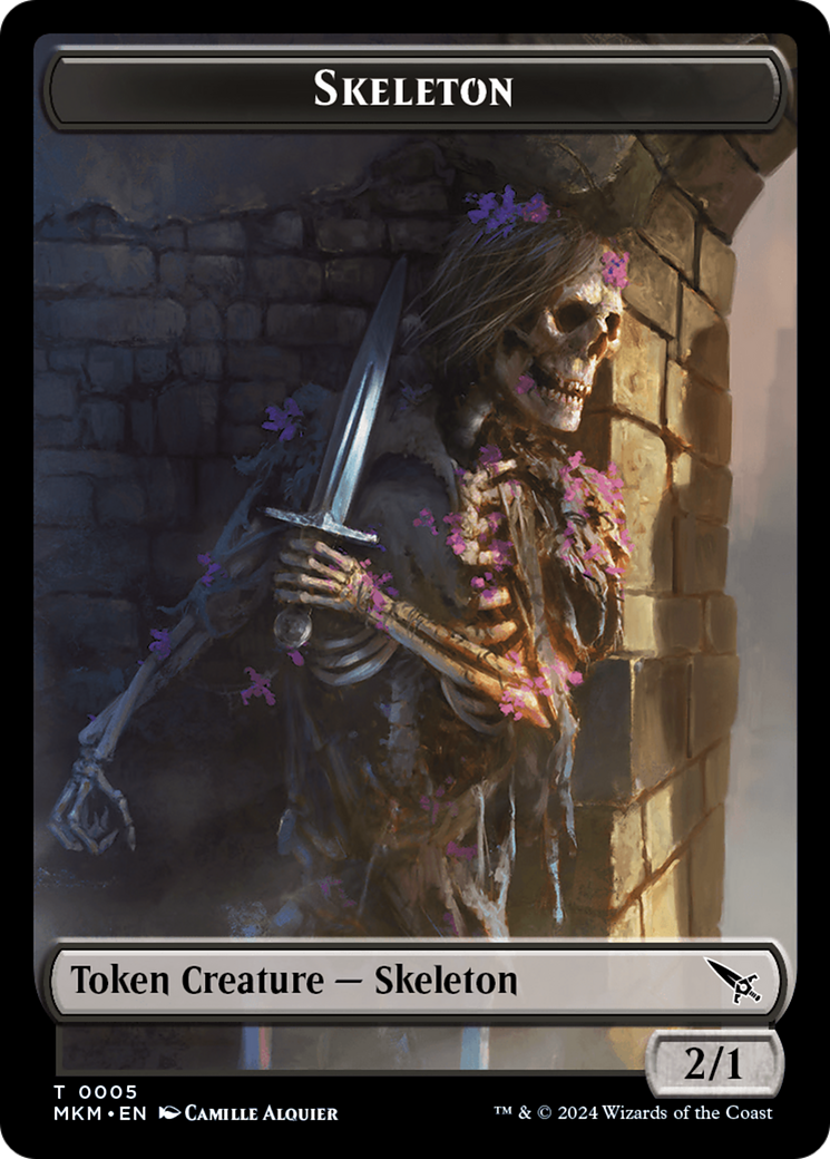 Detective // Skeleton Double-Sided Token [Murders at Karlov Manor Tokens] | Rock City Comics