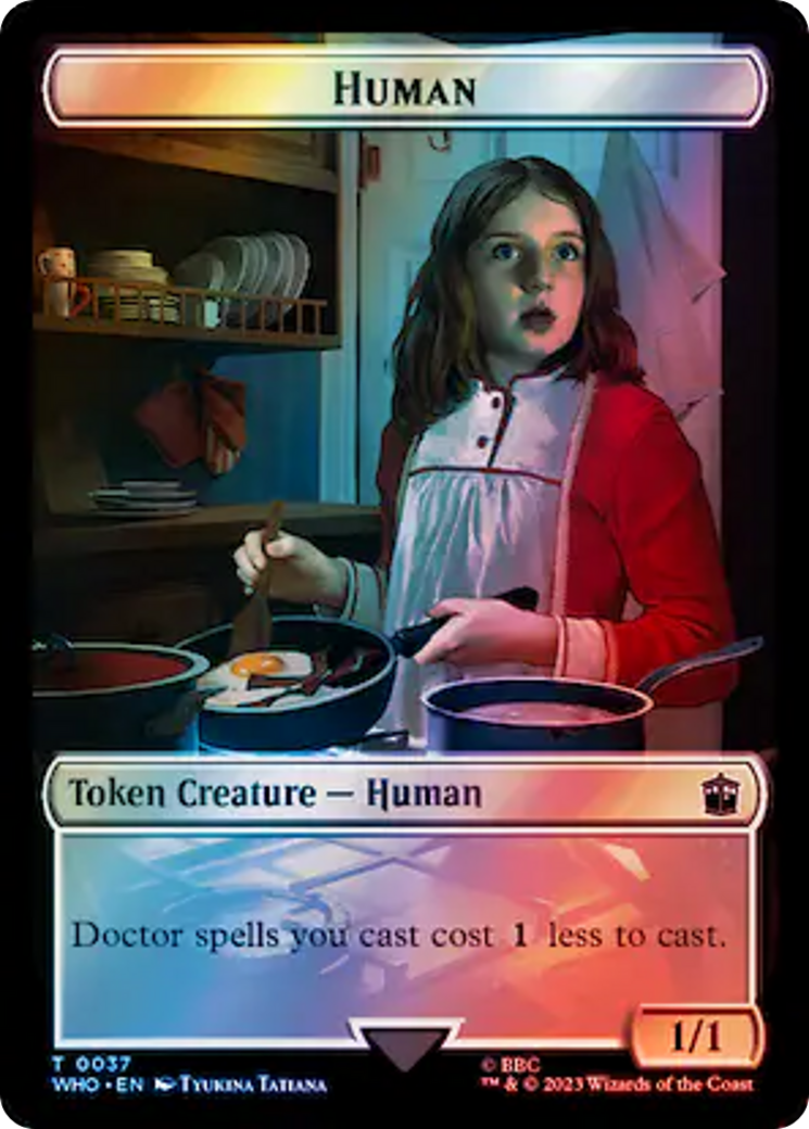 Human (0037) // Food (0057) Double-Sided Token (Surge Foil) [Doctor Who Tokens] | Rock City Comics